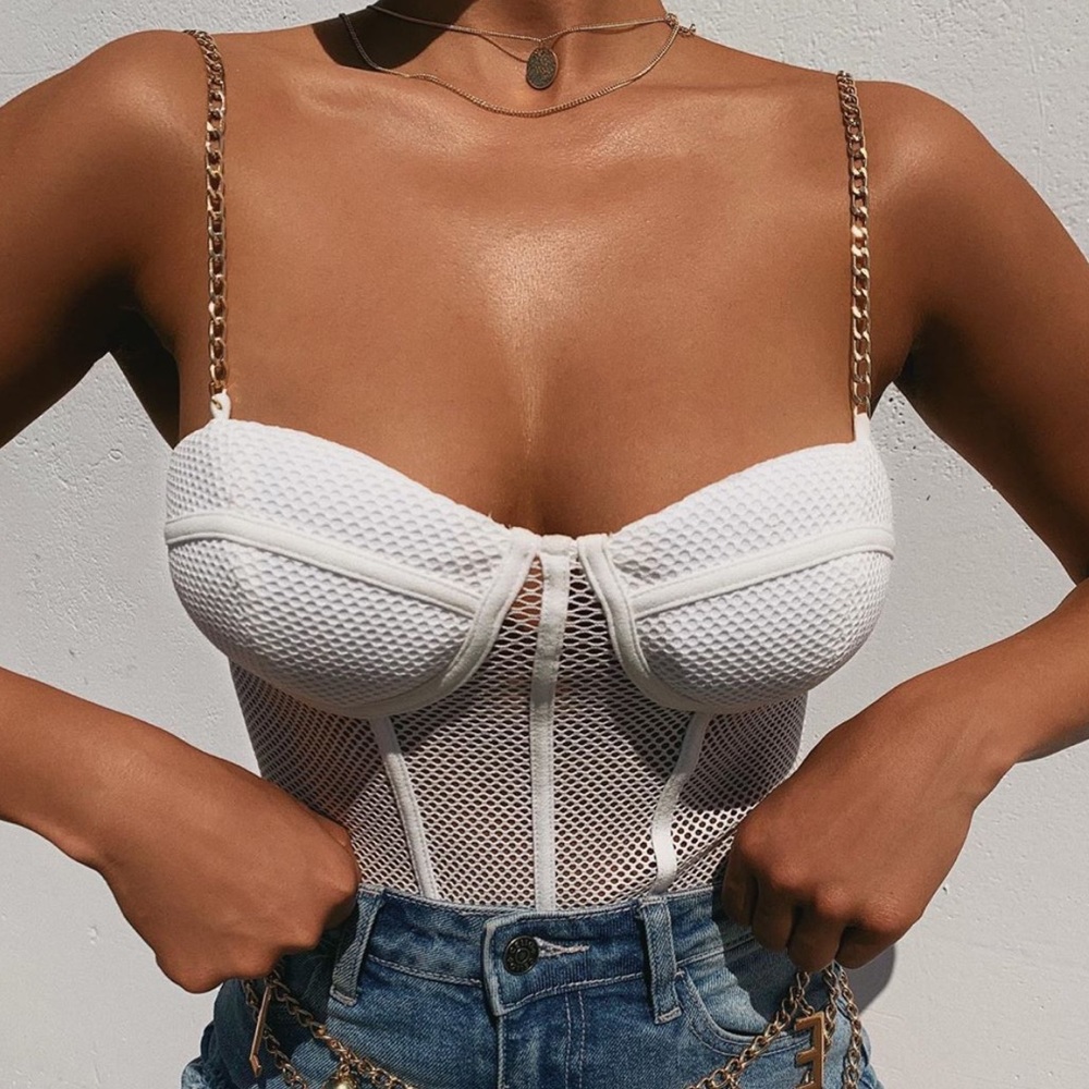 Gold chain body suit